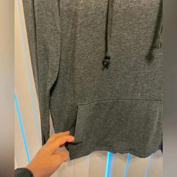 Express Lightweight Cotton Gray Pullover Hoodie Size Small in great condition - Picture 4 of 7